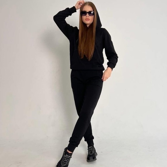 NEW black warm hoodie & joggers sets, fleece model ❄️ - Picture 4 of 5